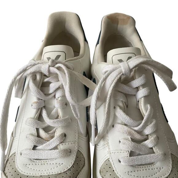 Veja Men’s V-90 Leather White Nautico Trainers Size 8 main image 8